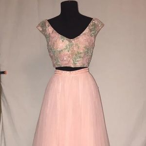 SHERRI HILL 2-PIECE SHORTS PROM PARTY PAGEANT FORMAL DRESS 0 PINK NWT